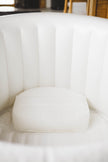Close-up of a white cushion in birth pool