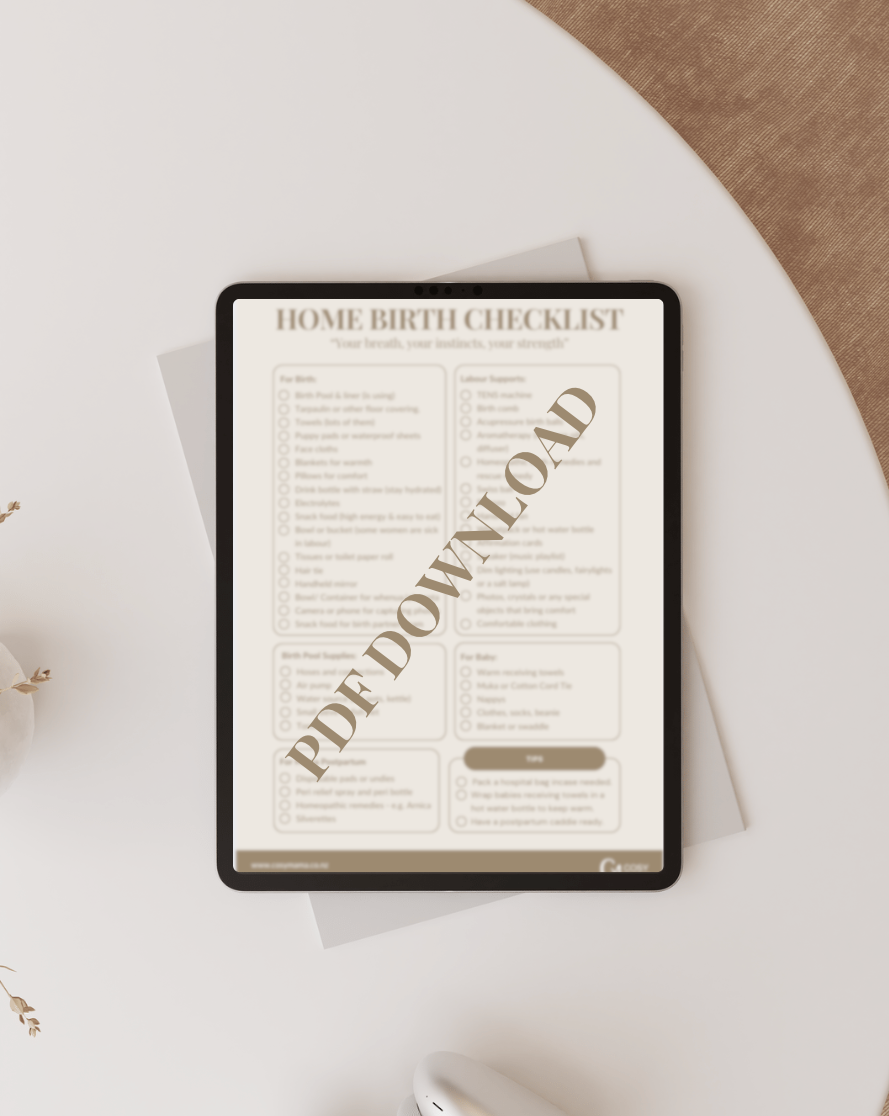 Home Birth Checklist - Downloadable PDF
