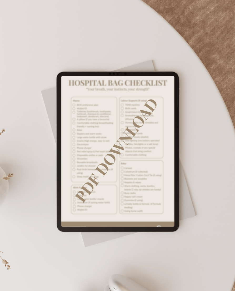 Hospital Bag Checklist - Downloadable PDF