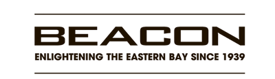 Beacon logo with text 'Enlightening the Eastern Bay since 1939' on a white background